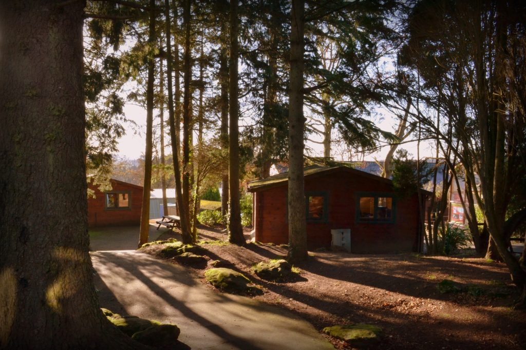 More House School Campus log buildings