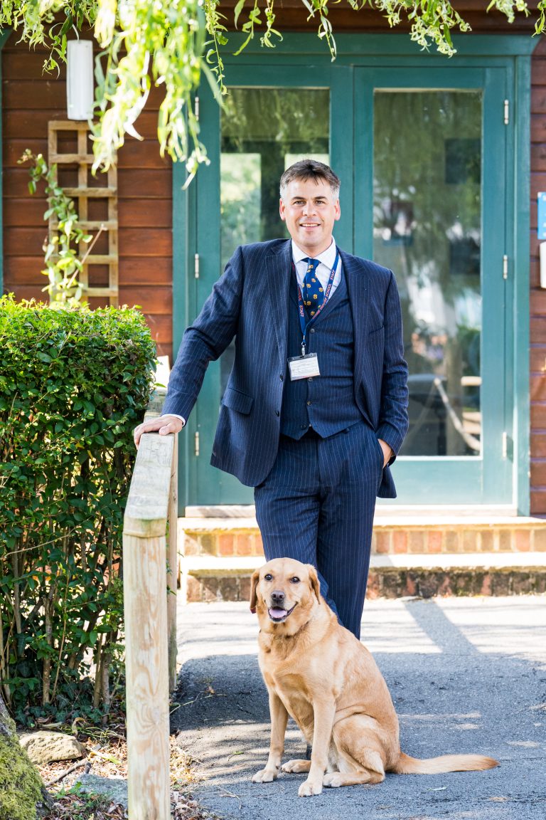 Jonathan Hetherington  Headmaster and Rosie the Dog