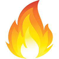 Illustration of a flame with yellow, orange, and red colours, symbolising fire. The flame's white centre represents heat and intensity, echoing the passion found throughout the History of More House School.