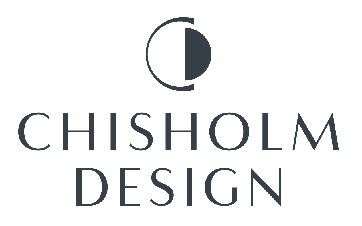 Chisholm Design logo featuring a stylised C with a dark half-circle, inspired by the energy of a Celebrity Football Match, and the words Chisholm Design in uppercase letters below.