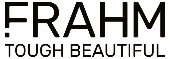 FRAHM logo with the tagline TOUGH BEAUTIFUL in bold, black capital letters on a white background, inspired by the energy of a Celebrity Football Match.