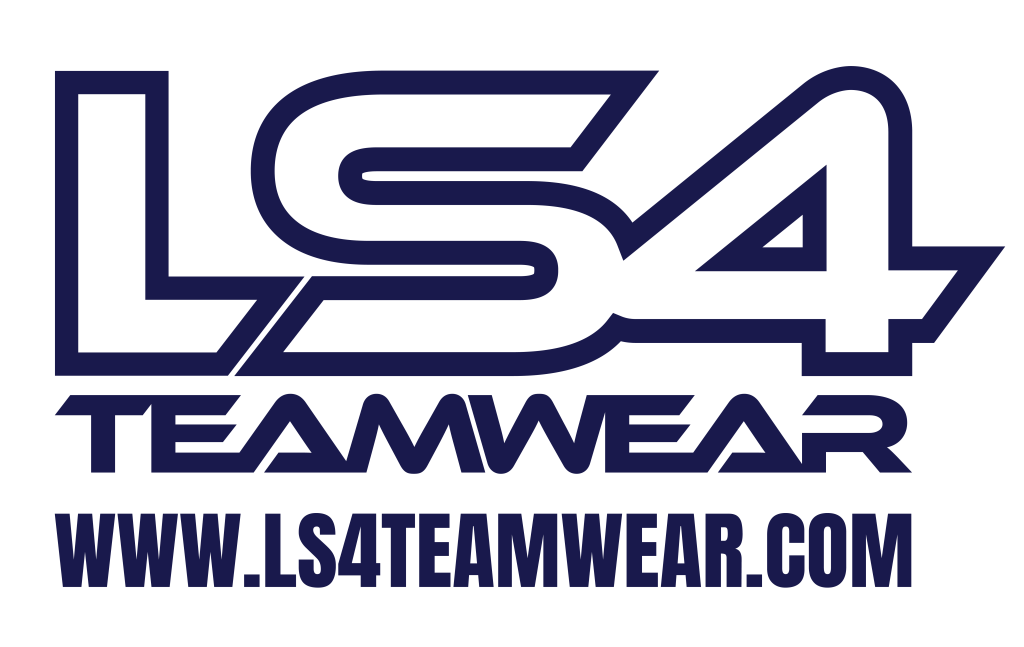 Large LS4 TEAMWEAR text in bold, stylised font, with the website address www.ls4teamwear.com displayed below—perfect for your next Celebrity Football Match.